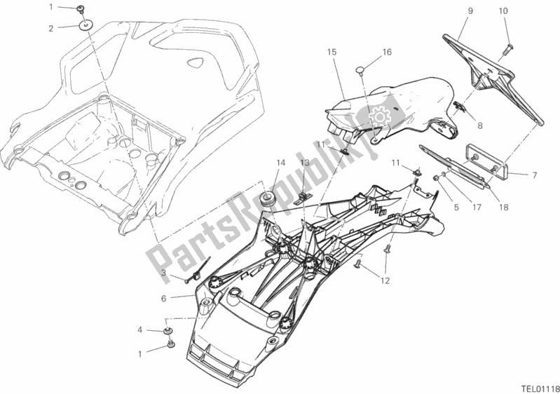 All parts for the 27a - Plate Holder of the Ducati Multistrada 1260 S Pikes Peak Thailand 2019